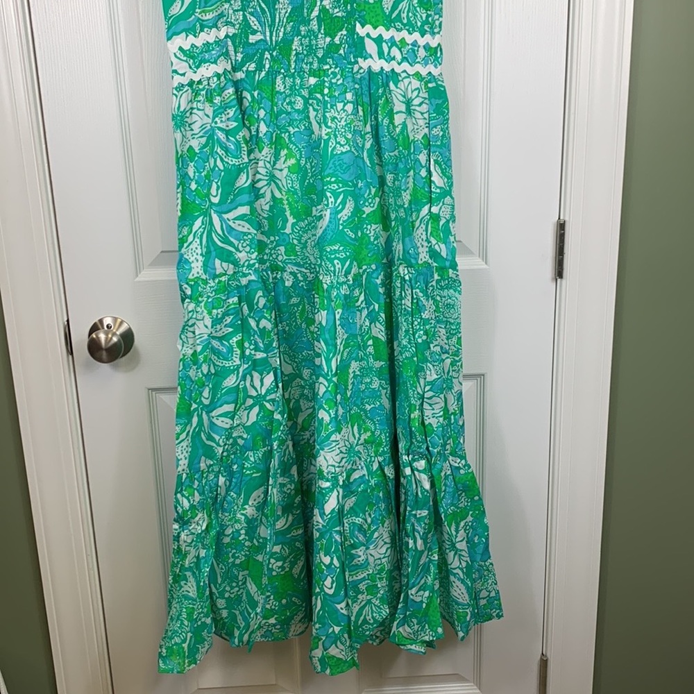 NWT Lilly Pulitzer Botanical green safari sangria Pollie cotton midi dress sz 10 - Picture 11 of 12